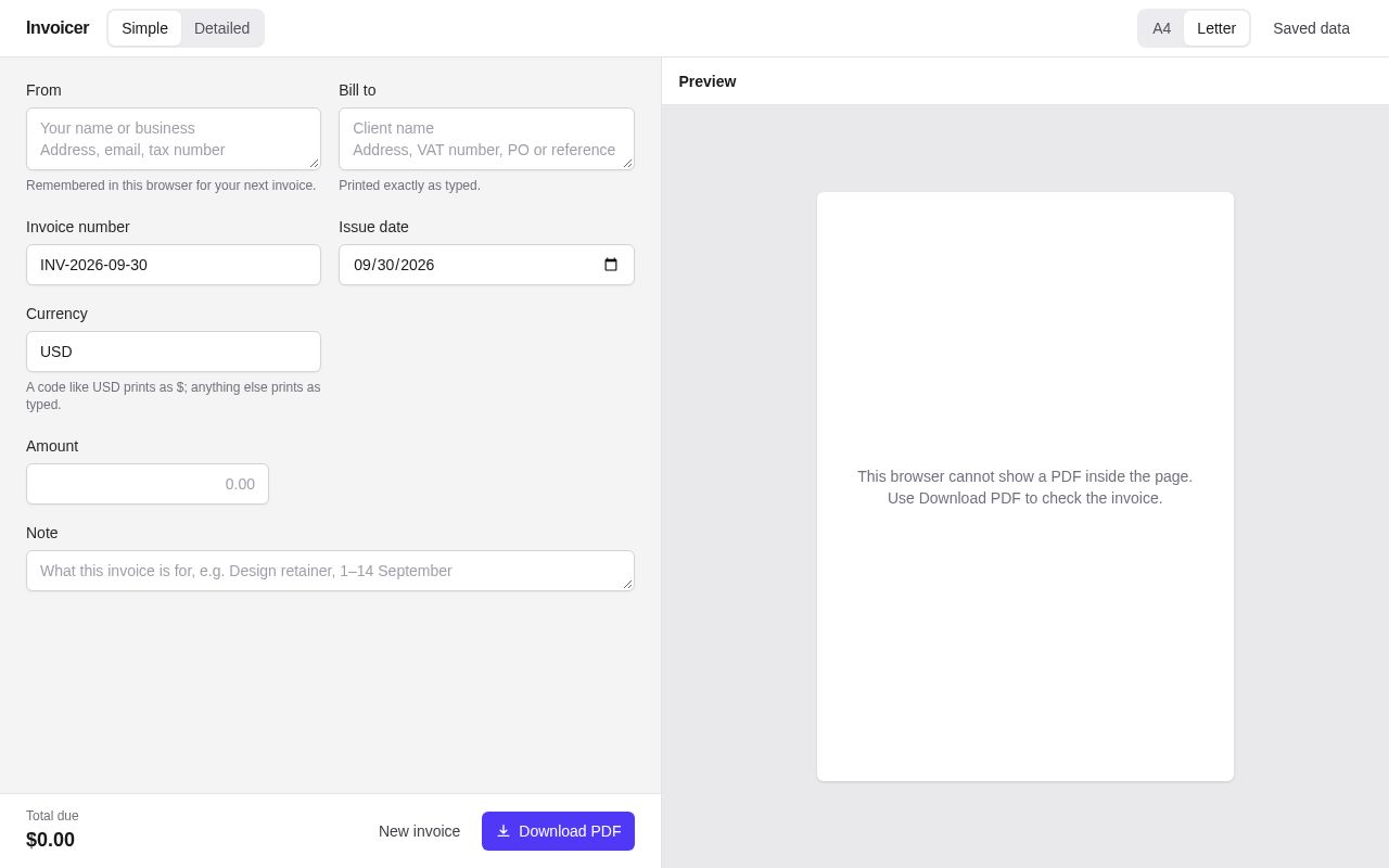 Preview of Invoicer