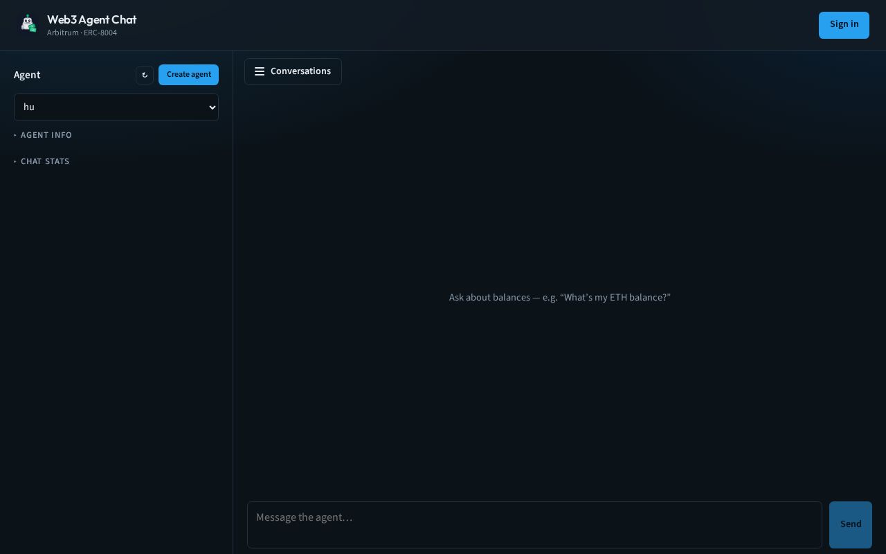 Preview of 8004 Web3 Agent Chat