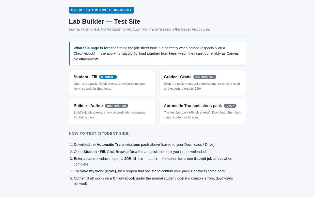 Preview of Stech Lab Builder