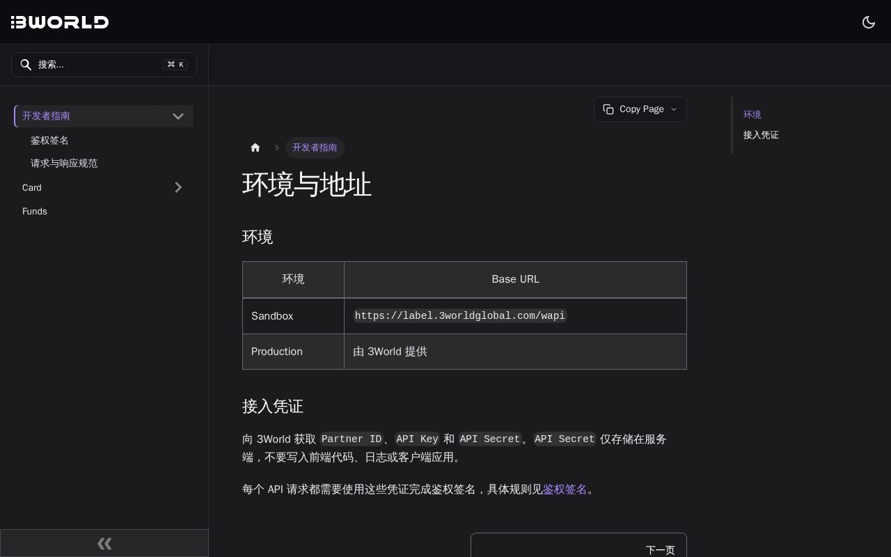 Preview of 3world Open Api Docs