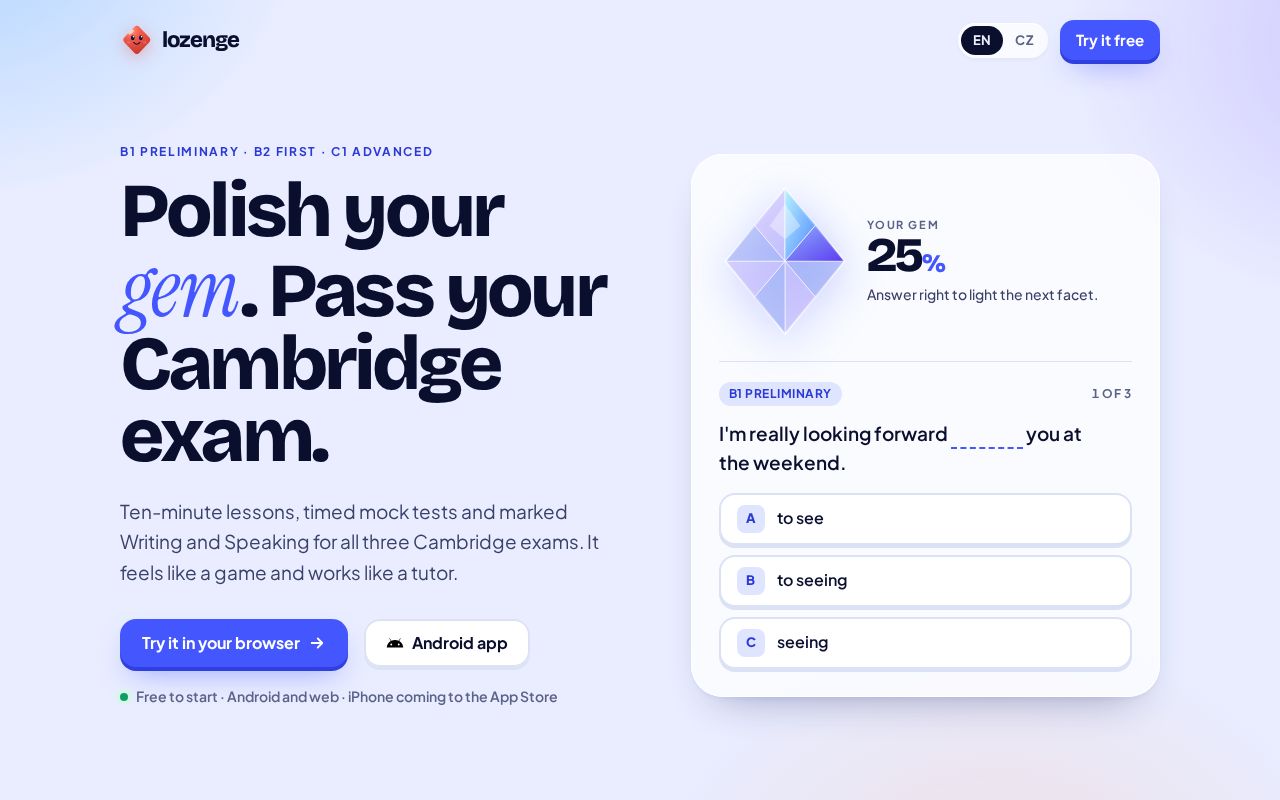 Preview of Lozenge App