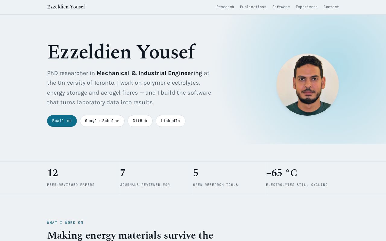 Preview of Ezzeldien Yousef, Materials Researcher