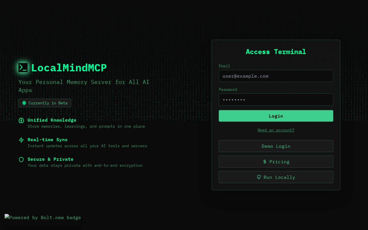 Preview of LocalMindMCP