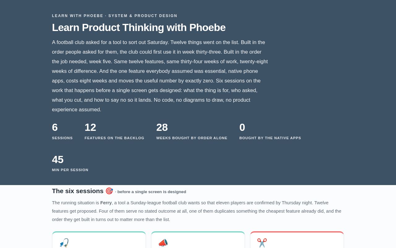 Preview of Learn Product Thinking With Phoebe