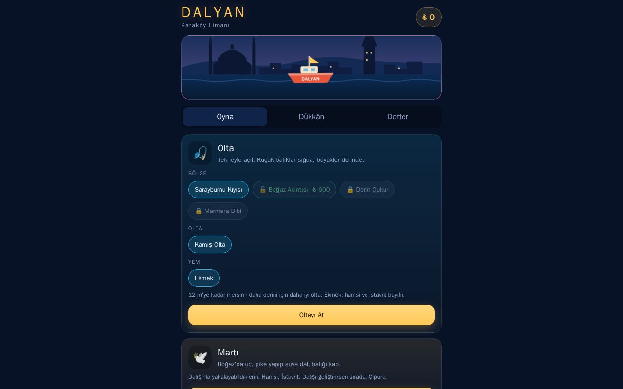 Preview of DALYAN: Boğaz'da balıkçılık — yolculuk, olta ve gece pazarı bulmacası tek oyunda