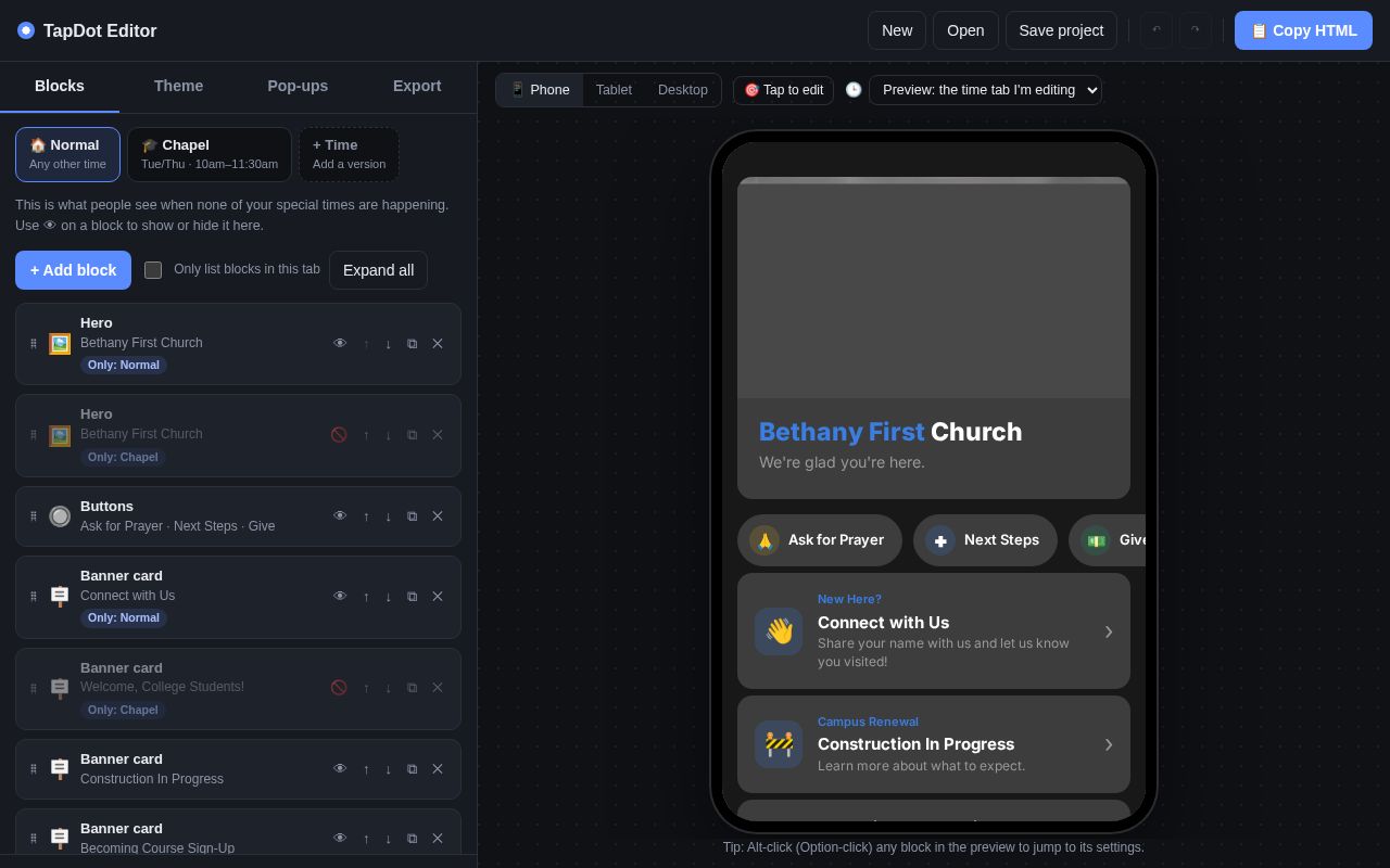 Preview of TapDot Code Editor
