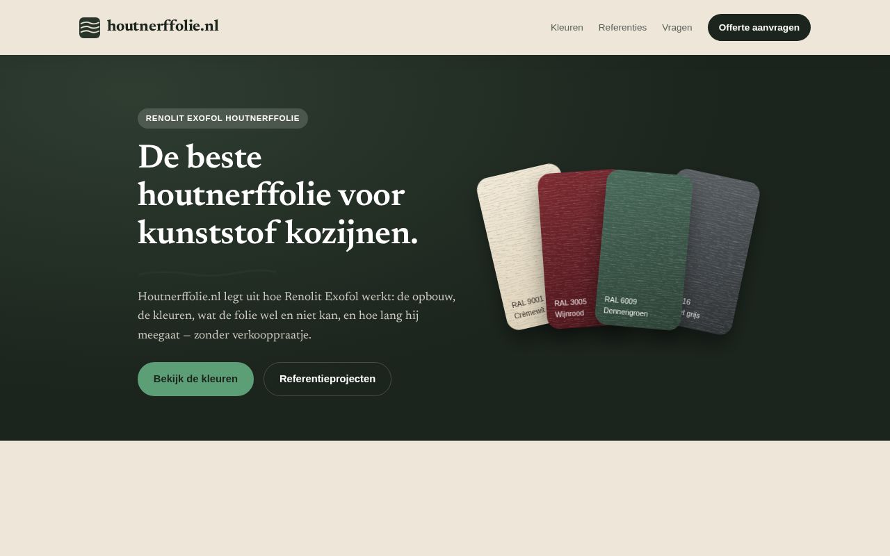 Preview of Houtnerffolie Website