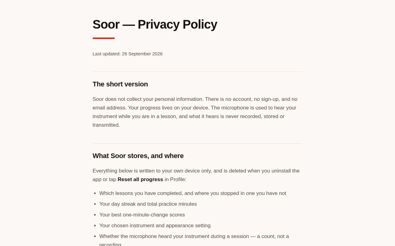 Preview of Soor Privacy