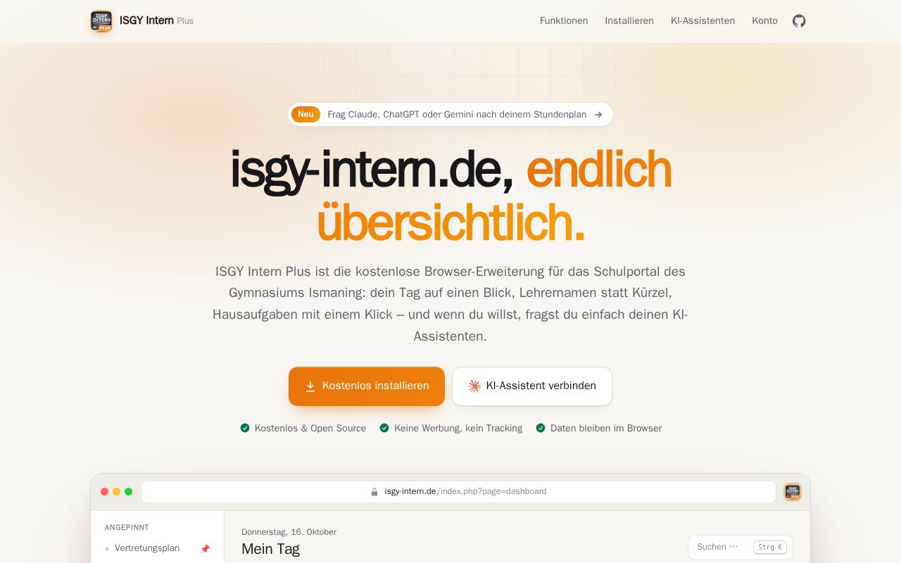 Preview of Plugin Isgy Intern