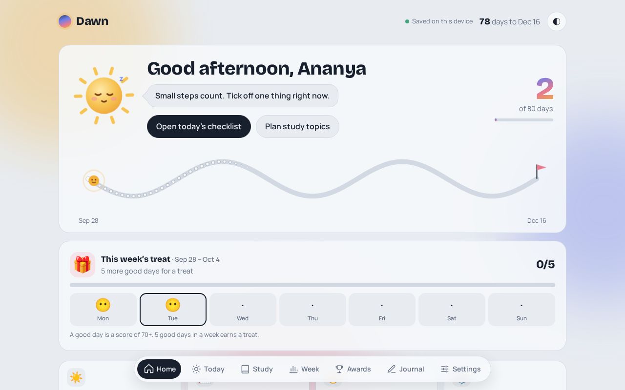 Preview of Dawn Habit Tracker