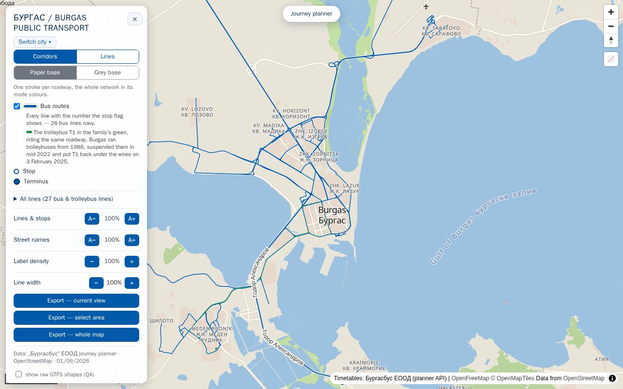 Preview of Burgas Bus Map