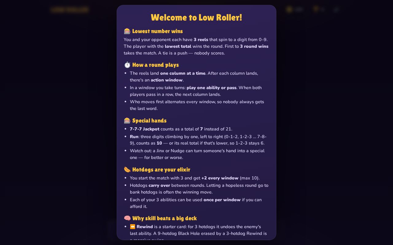 Preview of Low Roller