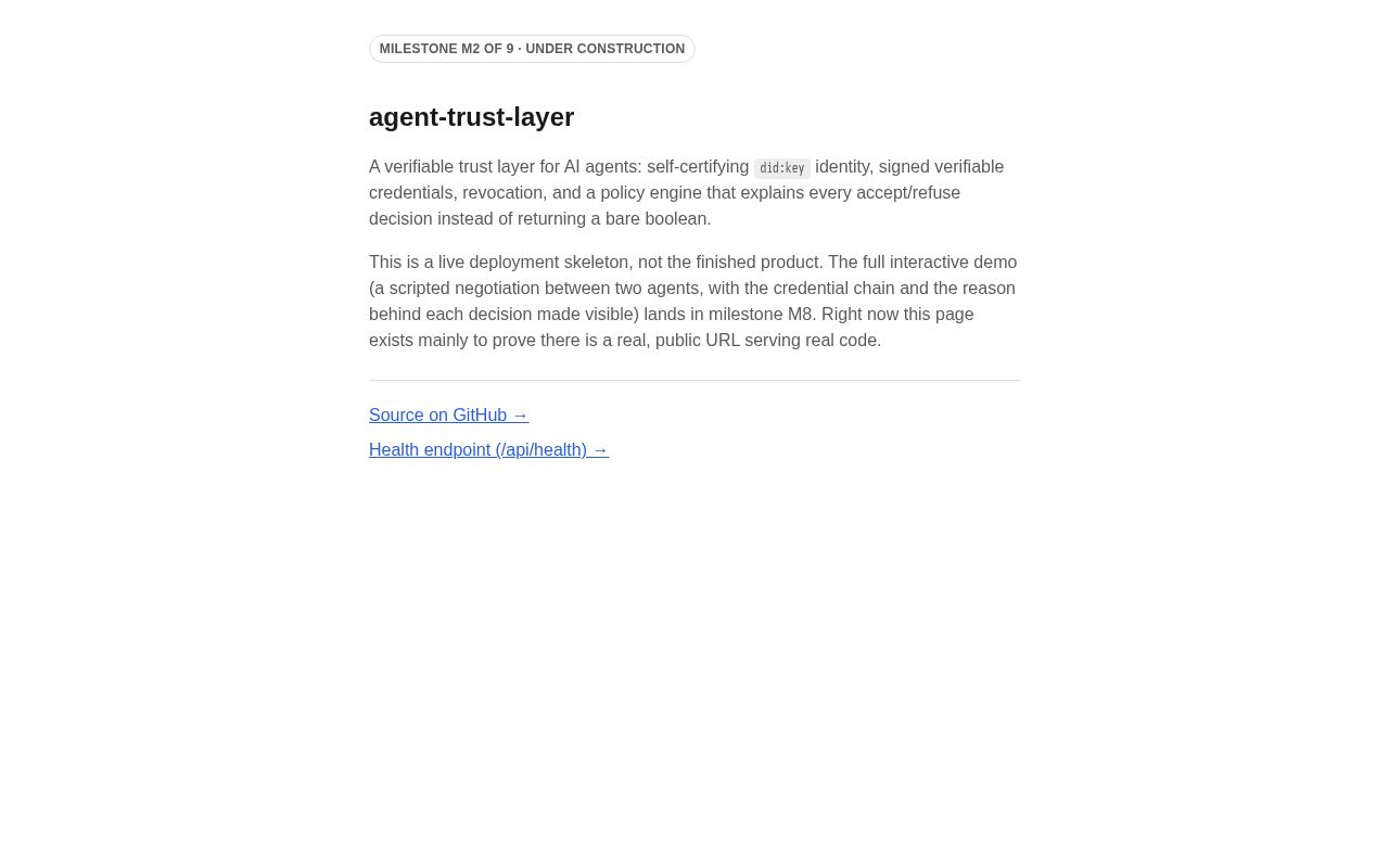 Preview of Agent Trust Layer