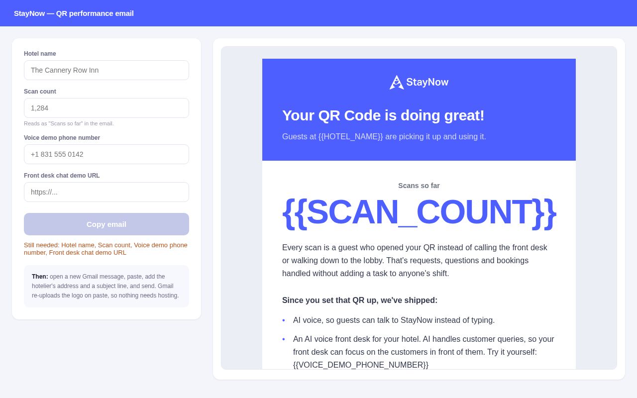 Preview of Email Scans