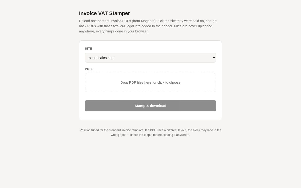 Preview of Invoice Vat Stamper