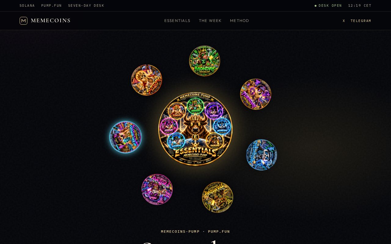 Preview of MEMECOINS — the pump.fun desk