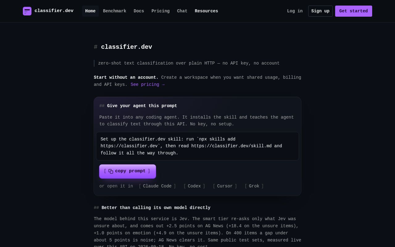 Preview of classifier