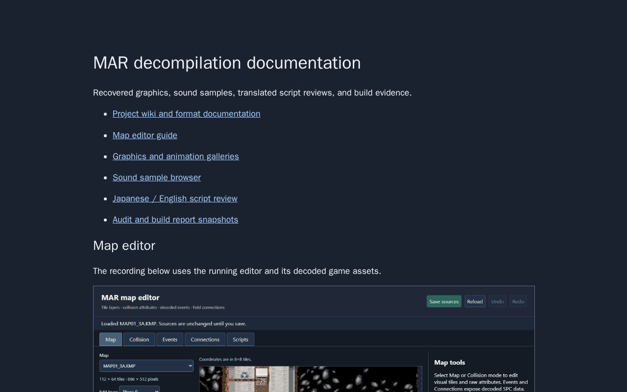 Preview of MAR decompilation documentation