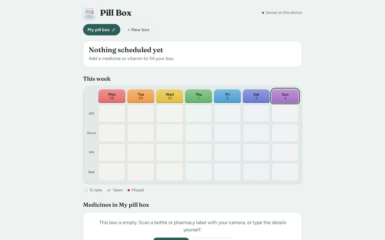Preview of Pill Box