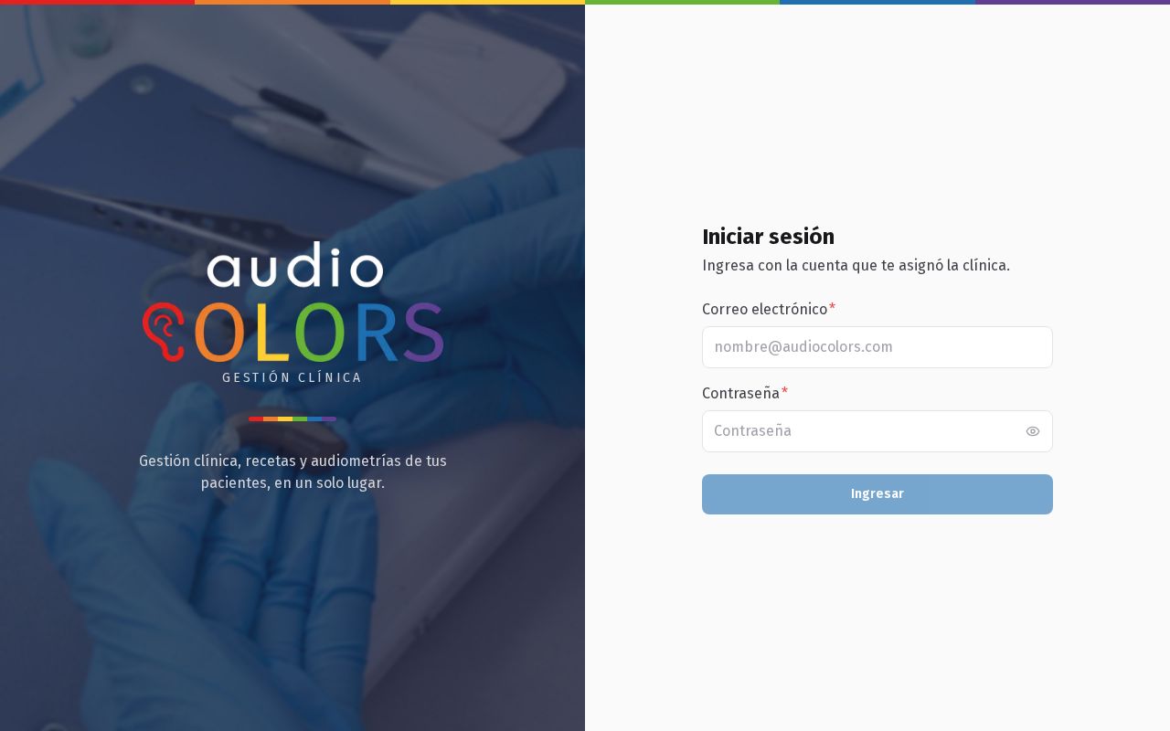 Preview of Audiocolors Backoffice