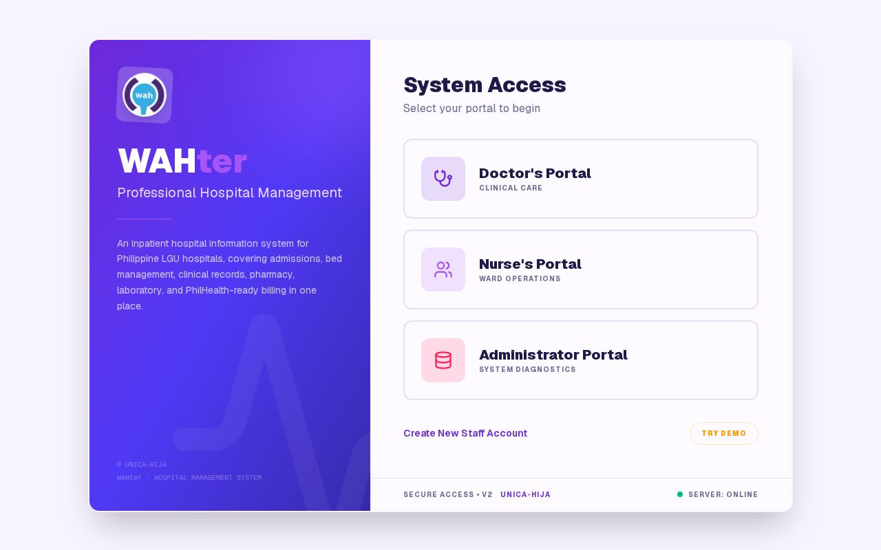 Preview of WAHter Hospital System 2 0