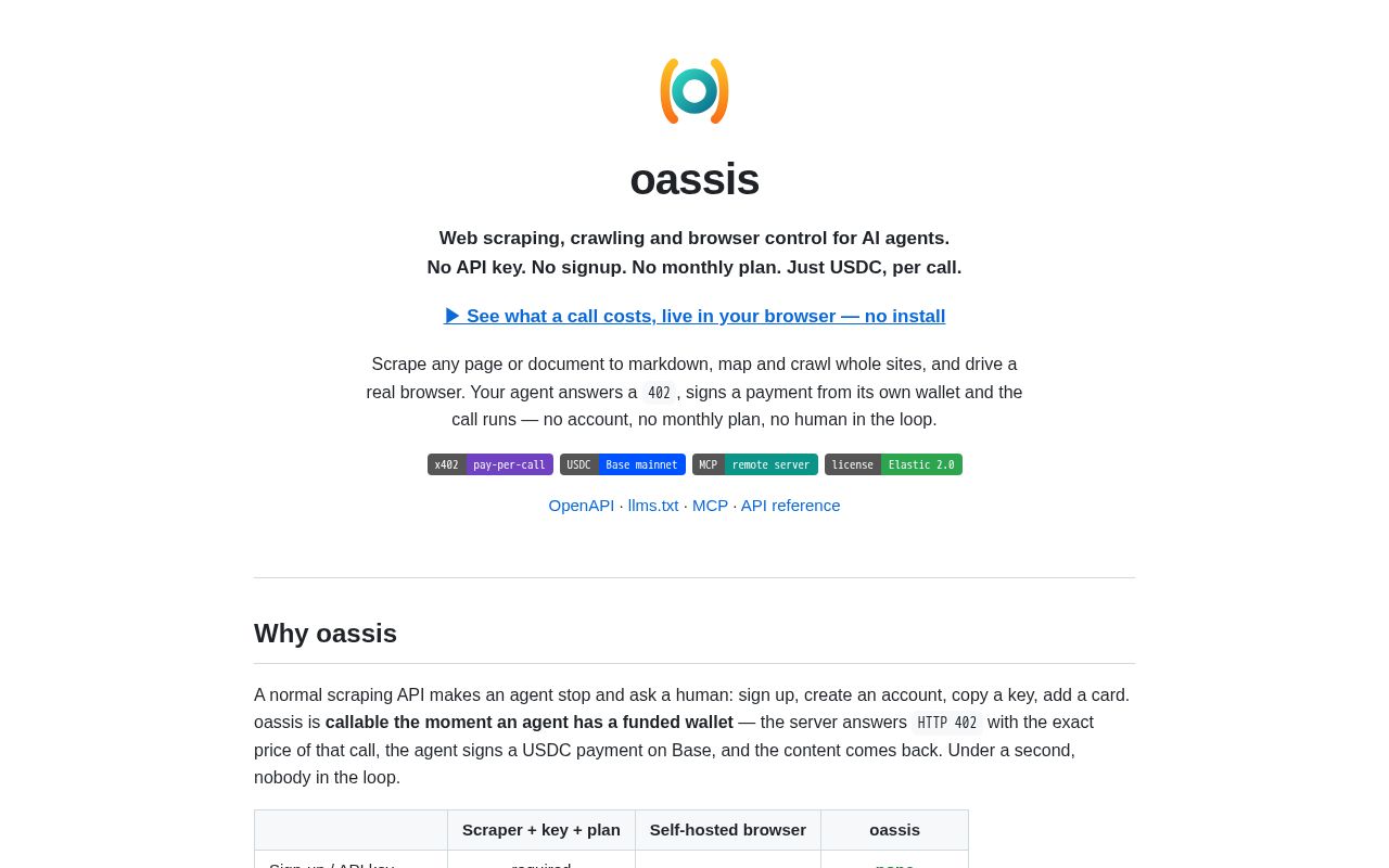 Preview of Oassis Api