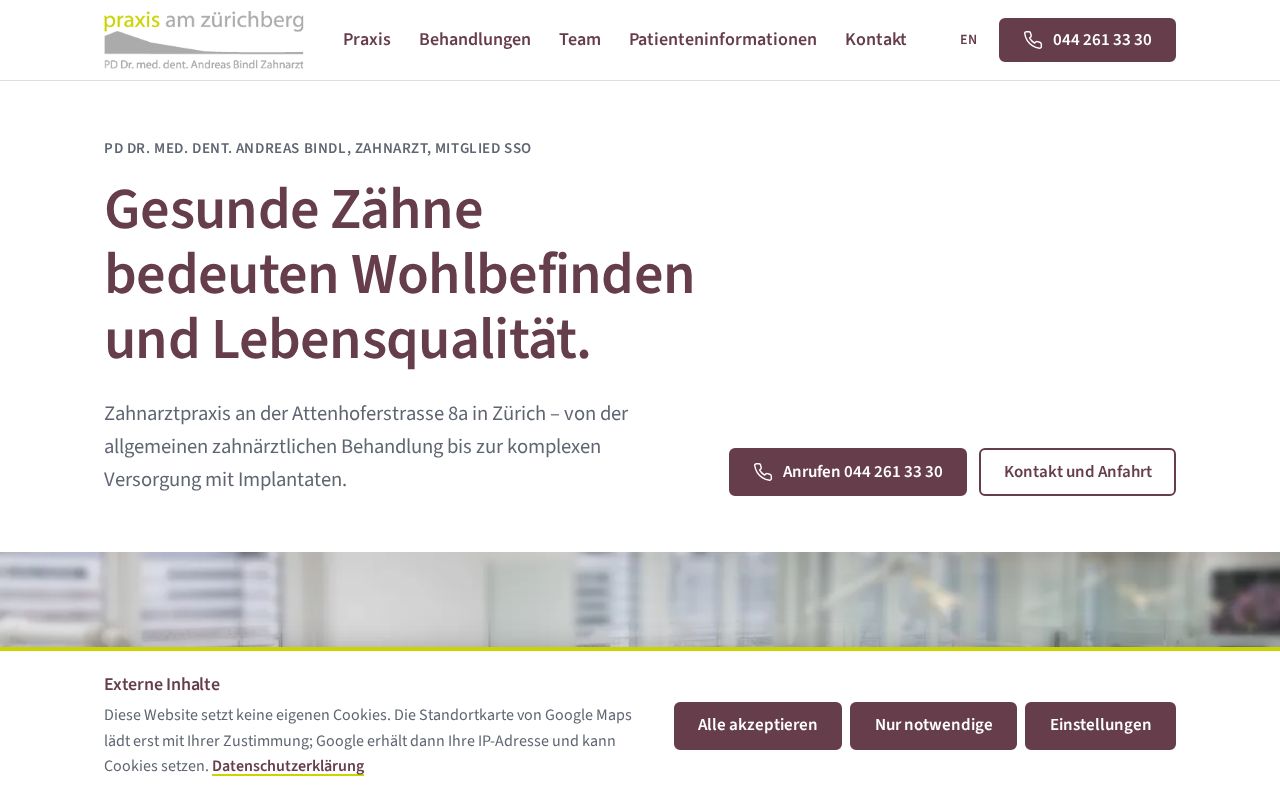 Preview of Praxis Zuerichberg Website
