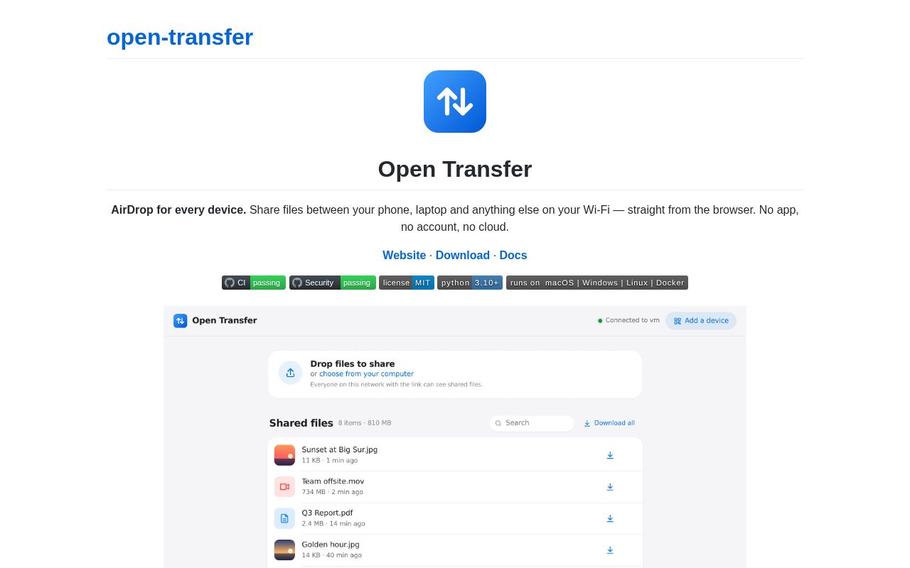 Preview of Open Transfer