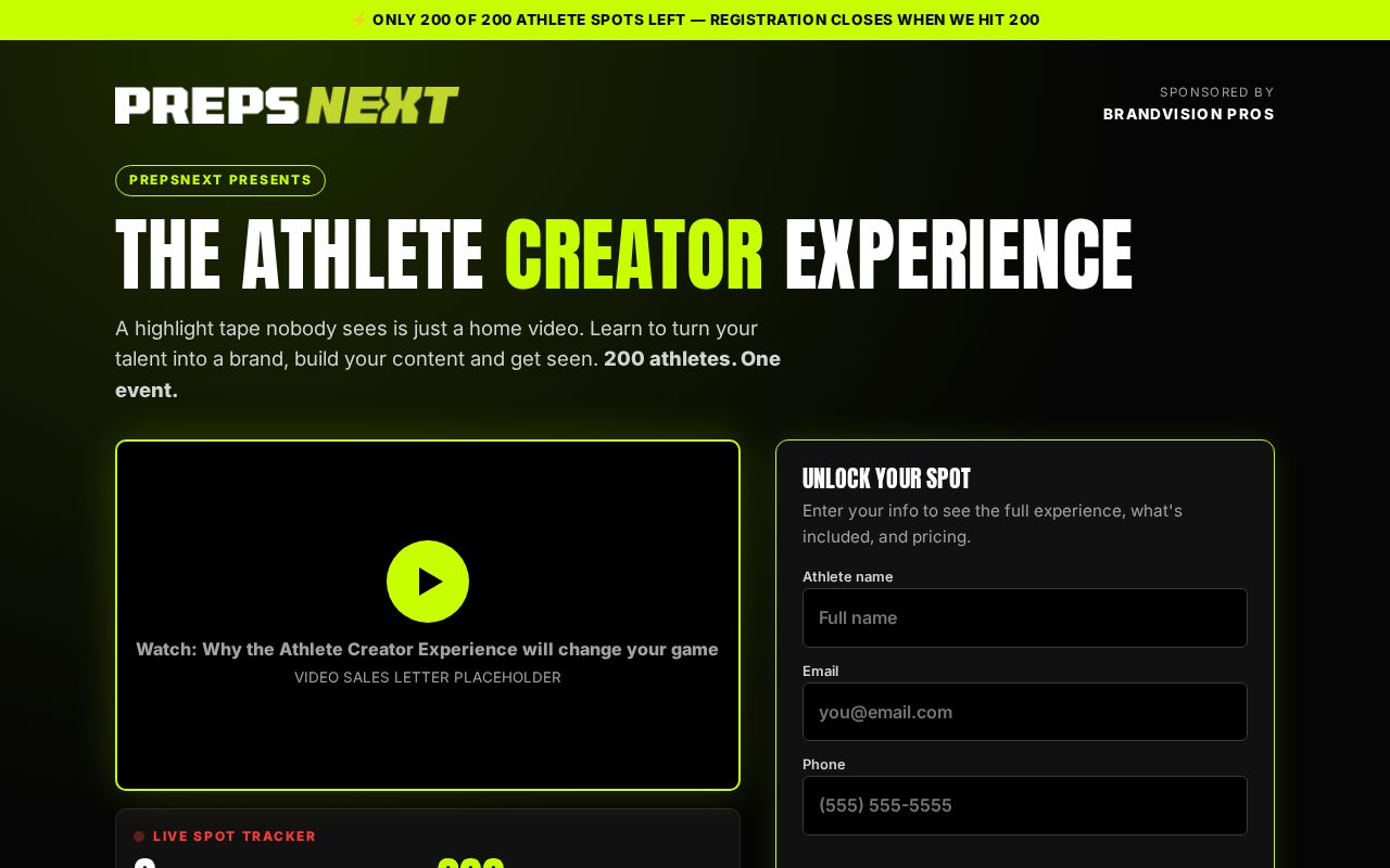 Preview of ATHLETECREATOR EXPERIENCE